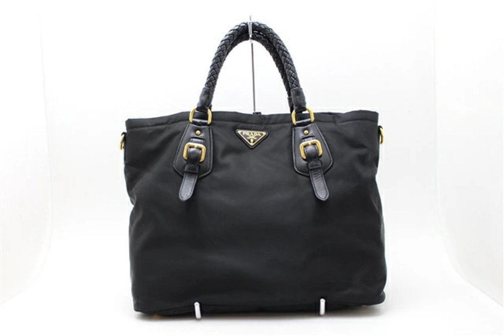 Prada bag shoulder calfskin black